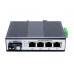 OHZ-IND-1F4E-PMS 工業級千兆 1光4電POE光電轉換器發射器A端 工業級千兆1光4電單模單纖光纖收發器導軌式安裝監視攝影機光纖轉網線 1光4電千兆光纖轉換器